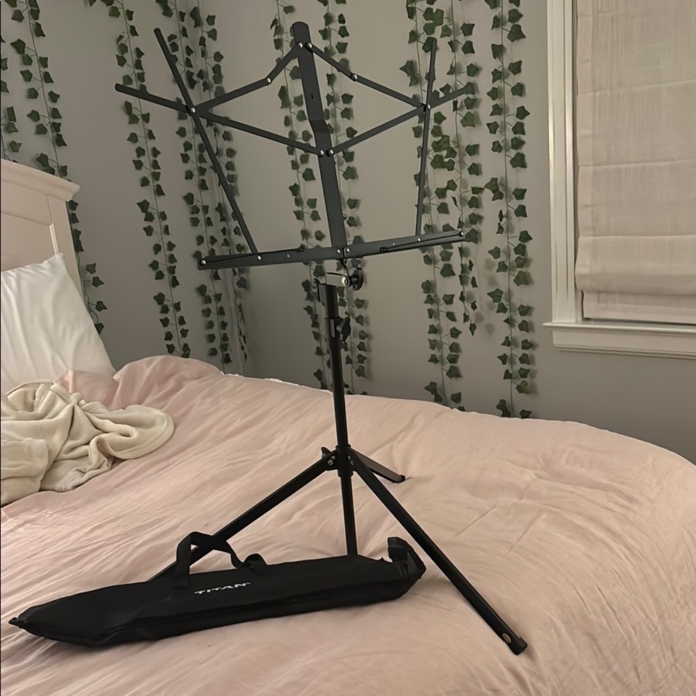 Black Music Stand with Carrying Case